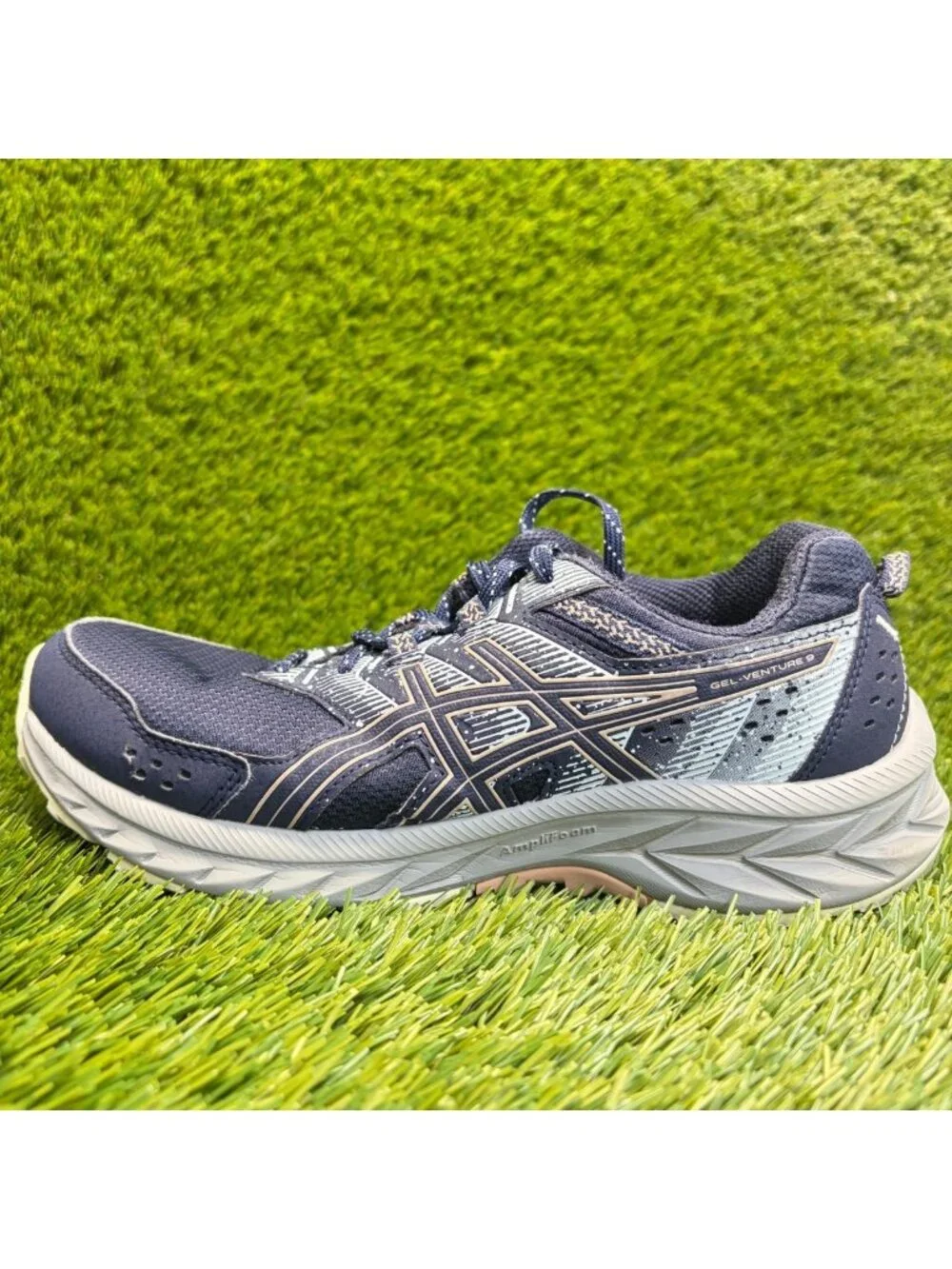 Asics Gel-Venture 9 Womens Size 7.5 Navy Gray Athletic Running Shoes Sneakers